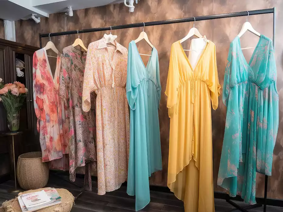 seamless ladies woven garments on hanger